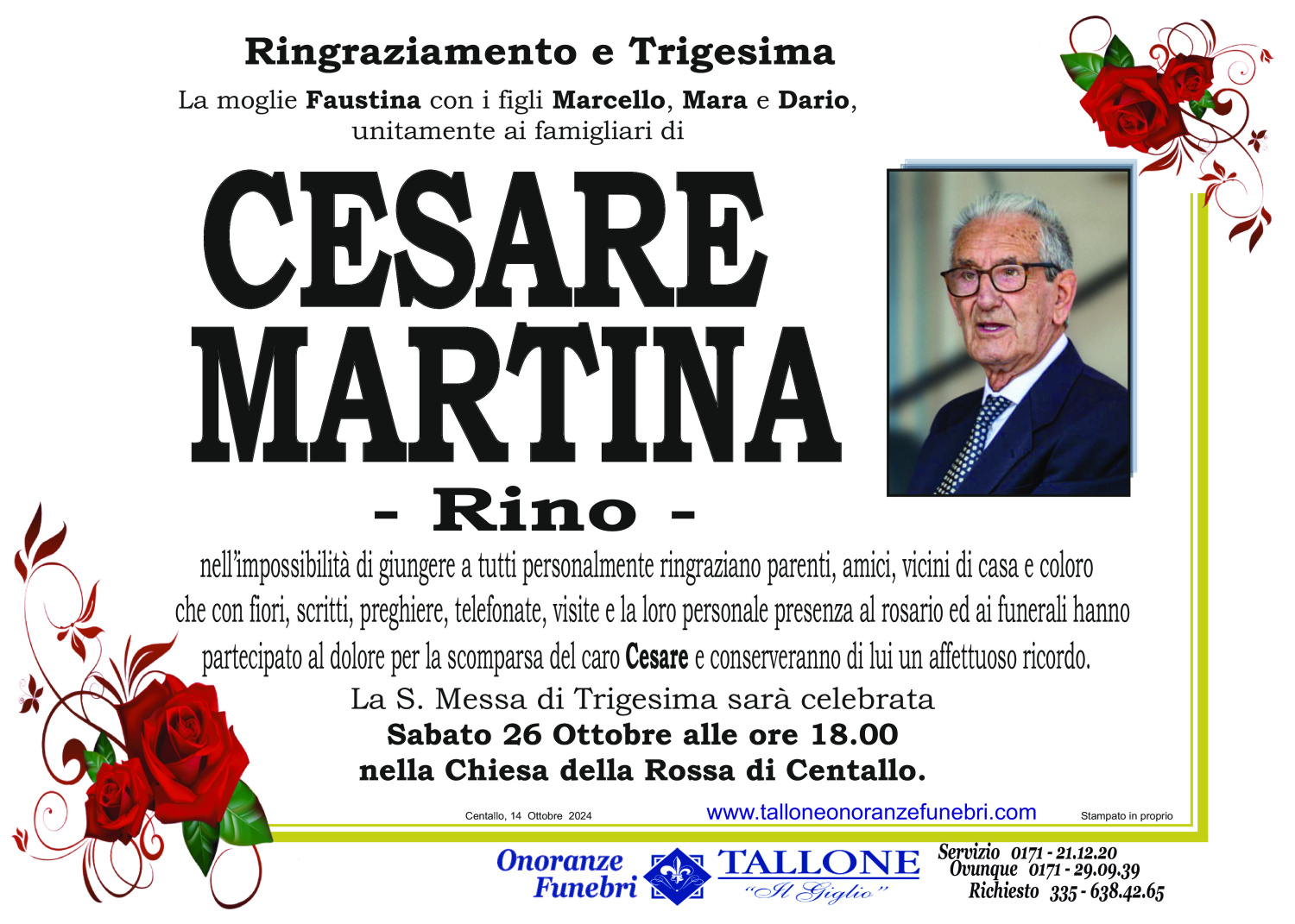 <br />
<b>Warning</b>:  Undefined variable $info in <b>/home/tallone/public_html/ringraziamenti.php</b> on line <b>68</b><br />
Cesare Martina